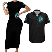 Witch Skull Couples Matching Short Sleeve Bodycon Dress and Hawaiian Shirt She Whispered Back Iam The Storm - Wonder Print Shop