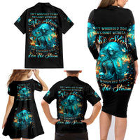 Witch Skull Family Matching Long Sleeve Bodycon Dress and Hawaiian Shirt She Whispered Back Iam The Storm - Wonder Print Shop
