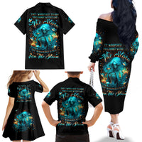 Witch Skull Family Matching Off Shoulder Long Sleeve Dress and Hawaiian Shirt She Whispered Back Iam The Storm - Wonder Print Shop