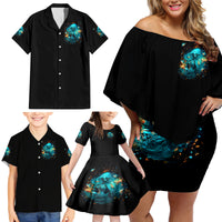 Witch Skull Family Matching Off Shoulder Short Dress and Hawaiian Shirt She Whispered Back Iam The Storm - Wonder Print Shop