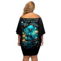 Witch Skull Family Matching Off Shoulder Short Dress and Hawaiian Shirt She Whispered Back Iam The Storm - Wonder Print Shop