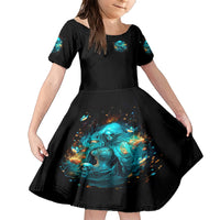 Witch Skull Family Matching Short Sleeve Bodycon Dress and Hawaiian Shirt She Whispered Back Iam The Storm - Wonder Print Shop