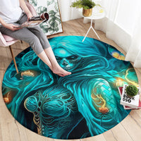 Witch Skull Round Carpet She Whispered Back Iam The Storm