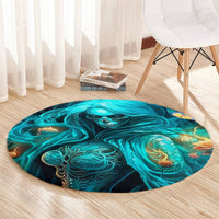 Witch Skull Round Carpet She Whispered Back Iam The Storm