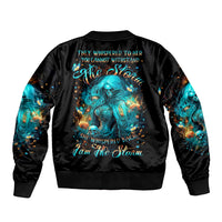 Witch Skull Sleeve Zip Bomber Jacket She Whispered Back Iam The Storm - Wonder Print Shop