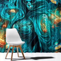 Witch Skull Window Curtain She Whispered Back Iam The Storm - Wonder Print Shop