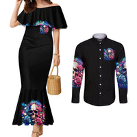 Rose Skull Couples Matching Mermaid Dress and Long Sleeve Button Shirt Assuming I Was Like Most Girls Was Your First Mistake