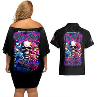 Rose Skull Couples Matching Off Shoulder Short Dress and Hawaiian Shirt Assuming I Was Like Most Girls Was Your First Mistake - Wonder Print Shop