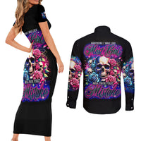 Rose Skull Couples Matching Short Sleeve Bodycon Dress and Long Sleeve Button Shirt Assuming I Was Like Most Girls Was Your First Mistake - Wonder Print Shop