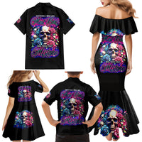 Rose Skull Family Matching Mermaid Dress and Hawaiian Shirt Assuming I Was Like Most Girls Was Your First Mistake - Wonder Print Shop