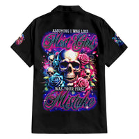 Rose Skull Hawaiian Shirt Assuming I Was Like Most Girls Was Your First Mistake - Wonder Print Shop