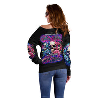 Rose Skull Off Shoulder Sweater Assuming I Was Like Most Girls Was Your First Mistake - Wonder Print Shop
