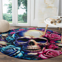 Rose Skull Round Carpet Assuming I Was Like Most Girls Was Your First Mistake