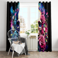 Rose Skull Window Curtain Assuming I Was Like Most Girls Was Your First Mistake - Wonder Print Shop