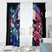 Rose Skull Window Curtain Assuming I Was Like Most Girls Was Your First Mistake - Wonder Print Shop