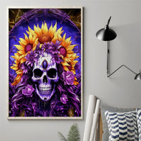 Sunflower Skull Canvas Wall Art She Is Sunshine Mixed With A Little Hurricane - Wonder Print Shop