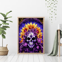 Sunflower Skull Canvas Wall Art She Is Sunshine Mixed With A Little Hurricane - Wonder Print Shop