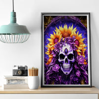 Sunflower Skull Canvas Wall Art She Is Sunshine Mixed With A Little Hurricane - Wonder Print Shop