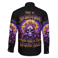 Sunflower Skull Family Matching Mermaid Dress and Hawaiian Shirt She Is Sunshine Mixed With A Little Hurricane - Wonder Print Shop