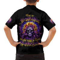 Sunflower Skull Hawaiian Shirt She Is Sunshine Mixed With A Little Hurricane - Wonder Print Shop