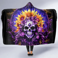 Sunflower Skull Hooded Blanket She Is Sunshine Mixed With A Little Hurricane