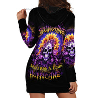 Sunflower Skull Hoodie Dress She Is Sunshine Mixed With A Little Hurricane - Wonder Print Shop