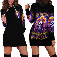 Sunflower Skull Hoodie Dress She Is Sunshine Mixed With A Little Hurricane - Wonder Print Shop