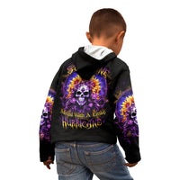 Sunflower Skull Kid Hoodie She Is Sunshine Mixed With A Little Hurricane - Wonder Print Shop