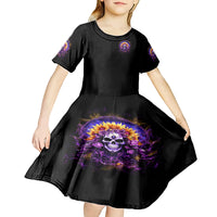 Sunflower Skull Kid Short Sleeve Dress She Is Sunshine Mixed With A Little Hurricane - Wonder Print Shop