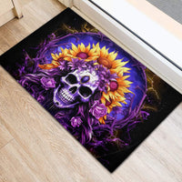 Sunflower Skull Rubber Doormat She Is Sunshine Mixed With A Little Hurricane - Wonder Print Shop