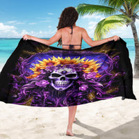 Sunflower Skull Sarong She Is Sunshine Mixed With A Little Hurricane - Wonder Print Shop