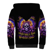 Sunflower Skull Sherpa Hoodie She Is Sunshine Mixed With A Little Hurricane - Wonder Print Shop