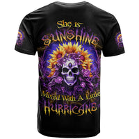 Sunflower Skull T Shirt She Is Sunshine Mixed With A Little Hurricane - Wonder Print Shop