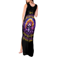 Sunflower Skull Tank Maxi Dress She Is Sunshine Mixed With A Little Hurricane - Wonder Print Shop