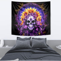 Sunflower Skull Tapestry She Is Sunshine Mixed With A Little Hurricane - Wonder Print Shop