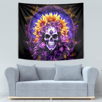 Sunflower Skull Tapestry She Is Sunshine Mixed With A Little Hurricane - Wonder Print Shop
