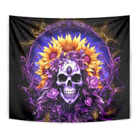 Sunflower Skull Tapestry She Is Sunshine Mixed With A Little Hurricane - Wonder Print Shop