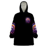 Sunflower Skull Wearable Blanket Hoodie She Is Sunshine Mixed With A Little Hurricane - Wonder Print Shop