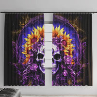 Sunflower Skull Window Curtain She Is Sunshine Mixed With A Little Hurricane - Wonder Print Shop