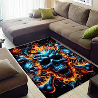 Flame Skull Area Rug When I Was Born The Devil Said Ohh Shit Competition - Wonder Print Shop