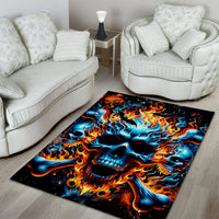 Flame Skull Area Rug When I Was Born The Devil Said Ohh Shit Competition - Wonder Print Shop