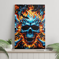 Flame Skull Canvas Wall Art When I Was Born The Devil Said Ohh Shit Competition - Wonder Print Shop