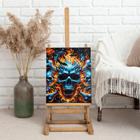 Flame Skull Canvas Wall Art When I Was Born The Devil Said Ohh Shit Competition - Wonder Print Shop