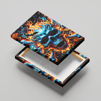Flame Skull Canvas Wall Art When I Was Born The Devil Said Ohh Shit Competition - Wonder Print Shop