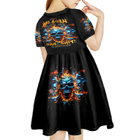 Flame Skull Kid Short Sleeve Dress When I Was Born The Devil Said Ohh Shit Competition - Wonder Print Shop