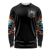 Flame Skull Long Sleeve Shirt When I Was Born The Devil Said Ohh Shit Competition - Wonder Print Shop