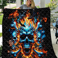 Flame Skull Quilt When I Was Born The Devil Said Ohh Shit Competition - Wonder Print Shop