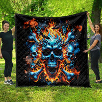 Flame Skull Quilt When I Was Born The Devil Said Ohh Shit Competition - Wonder Print Shop