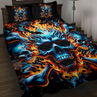 Flame Skull Quilt Bed Set When I Was Born The Devil Said Ohh Shit Competition - Wonder Print Shop