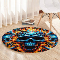 Flame Skull Round Carpet When I Was Born The Devil Said Ohh Shit Competition